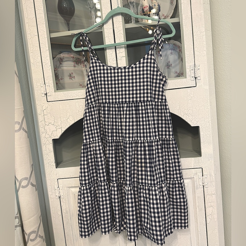 Vineyard Vines Dress - Navy and White Gingham, Babydoll Style